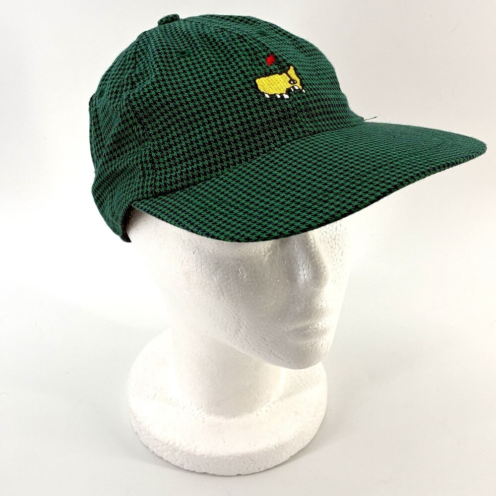 Vintage Augusta National Golf Shop Masters Slazenger Houndstooth Hat USA (W9)